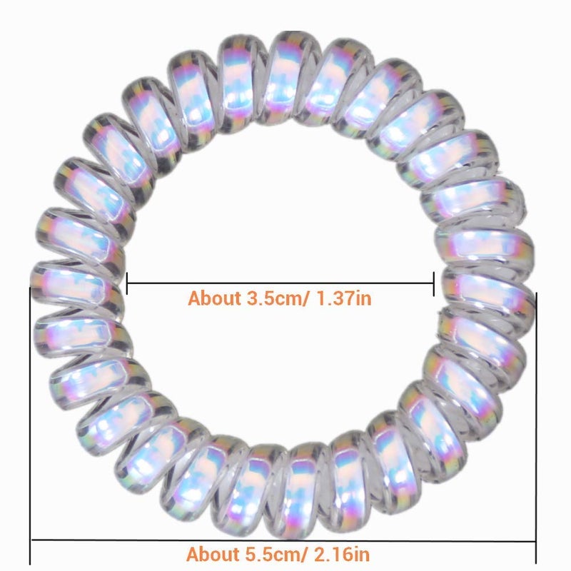 Hodooly 6 Count Hair Ties, Multicolor, Spiral Hair Ties for Thick, Curly and Long Hair, Traceless Hair Ties, Mega Hair Coil Set, Dent, Creaseless and No Headaches - Image 4